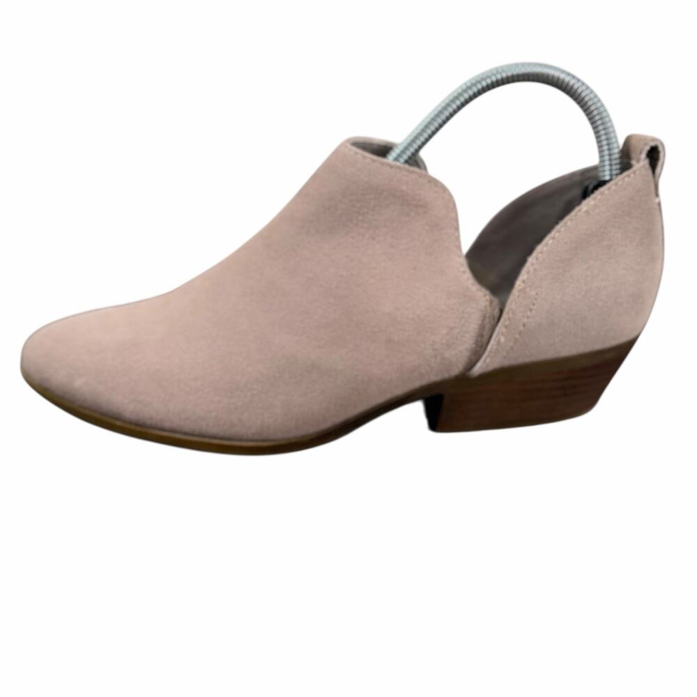 Joie Genuine Suede Leather Rowen Cutout Taupe Heeled Loafers Womens Size 8M